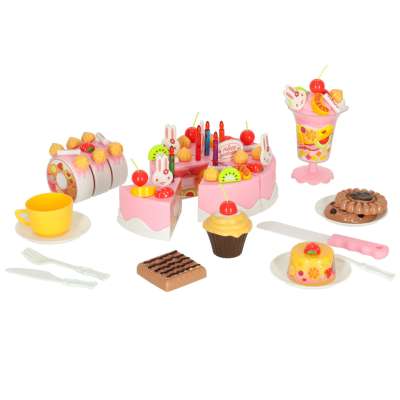 Birthday Cake Cutting Kitchen 75 el. pink