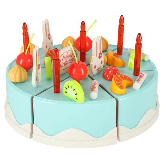 Birthday cake cutting kitchen 75 pieces blue