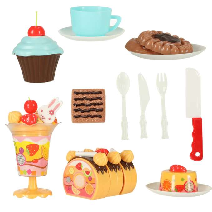 Birthday cake cutting kitchen 75 pieces blue