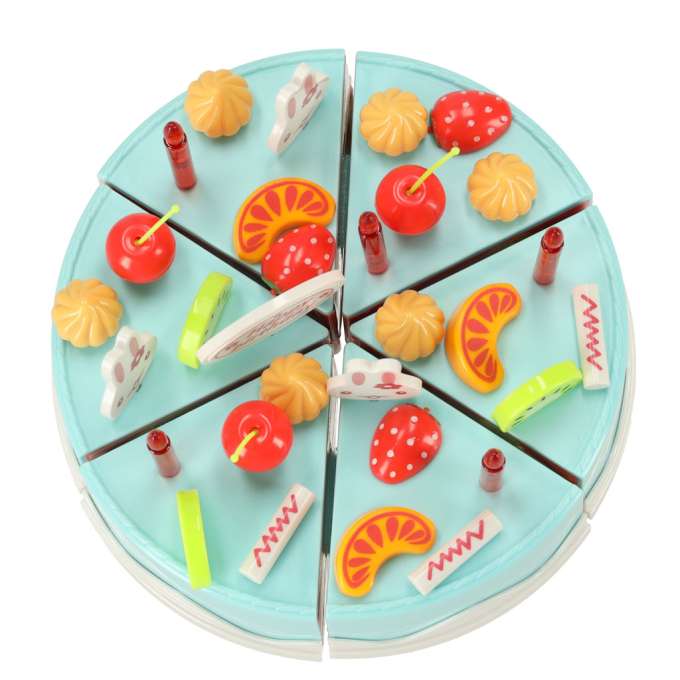 Birthday cake cutting kitchen 75 pieces blue