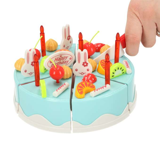 Birthday cake cutting kitchen 75 pieces blue