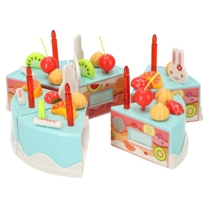 Birthday cake cutting kitchen 75 pieces blue