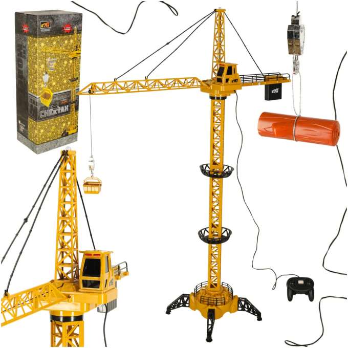Dźwig Żuraw budowlany zdalnie sterowany  RC z hakiem 4CH 128cm