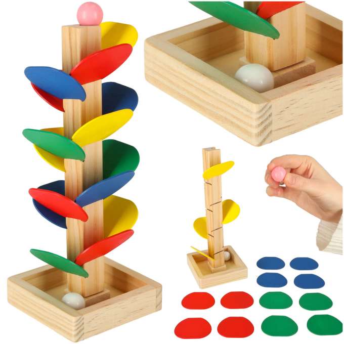 Educational tree wooden blocks ball track Kulodrom Montessori