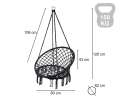 LUARO swing chair stork's nest black 80 cm 150 kg 5