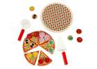 Pizza wooden play set velcro accessories spatula knife plate learning to cut 20cm 2