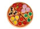 Pizza wooden play set velcro accessories spatula knife plate learning to cut 20cm 3