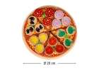 Pizza wooden play set velcro accessories spatula knife plate learning to cut 20cm 9