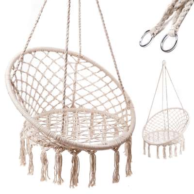 Swing armchair stork's nest with backrest ecru 80cm