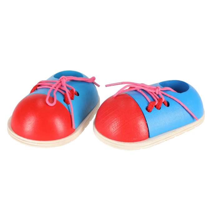 Buty drewniane do nauki sznurowania wiązania sznurowadeł 2 sztuki