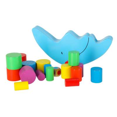 Balancing moon wooden montessori stacking blocks game