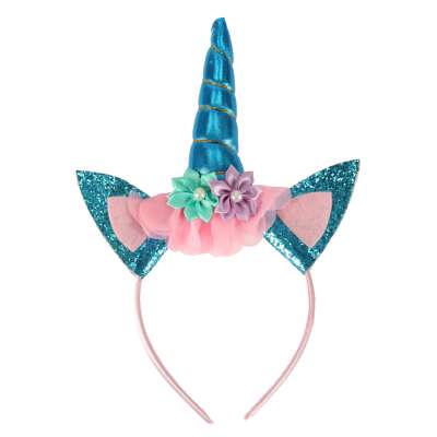 Carnival costume disguise Unicorn headband+skirt blue 3-6 years old