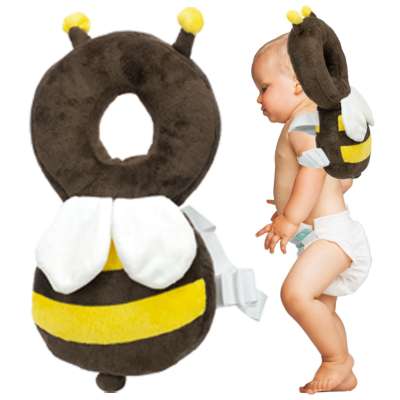 Head protection cushion for learning to walk backpack fall safety bee