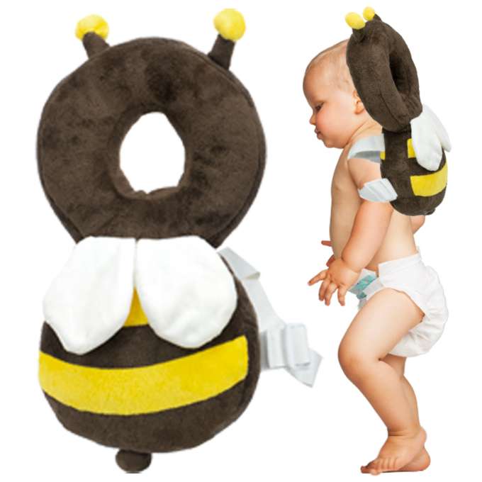 Head protection cushion for learning to walk backpack fall safety bee