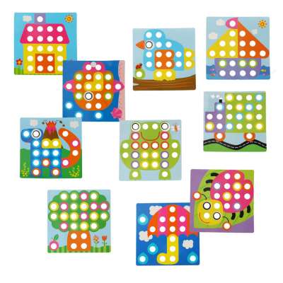 Educational Button Mosaic Puzzle 57el.
