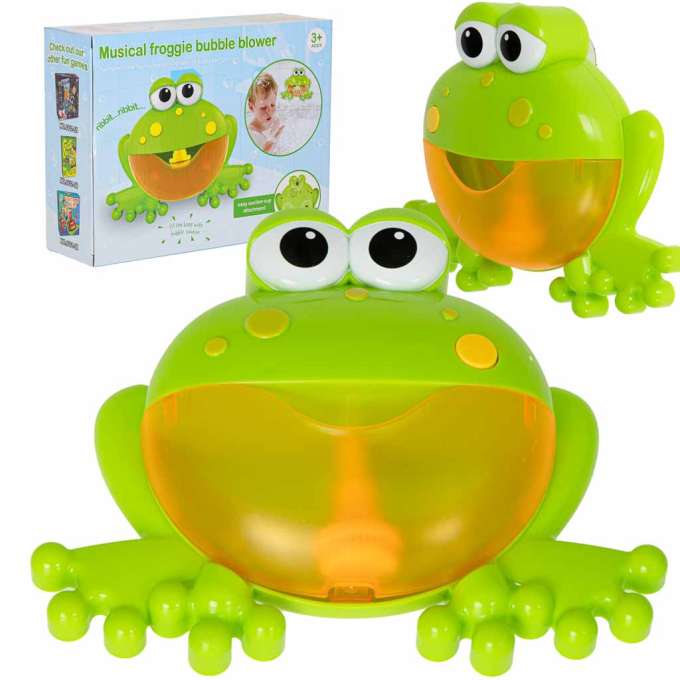 Foam bubble generator frog bath toy