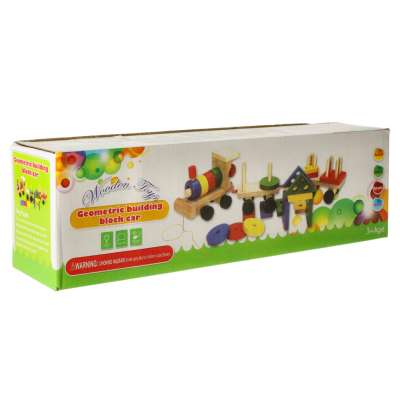 Wooden sorter dexterity puzzle train locomotive + wagons 30cm