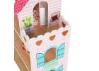 Domek dla lalek drewniany MDF mebelki 70cm różowy LED 8