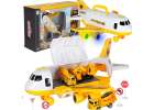 Folding plane transporter with cars + 3 construction vehicles lights sound 1