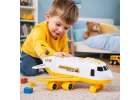 Interactive airplane fold-out construction vehicle parking set with 3 cars sound and lights 2