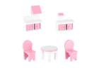 MDF wooden dollhouse furniture 70cm pink LED 4