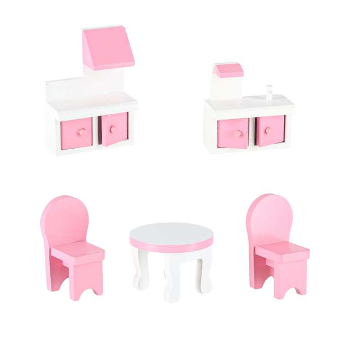 MDF wooden dollhouse furniture 70cm pink LED