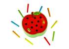 Magnetic wooden caterpillar apple 4
