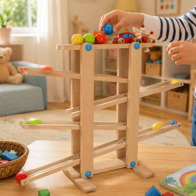 Montessori XXL wooden ball track kulodrome