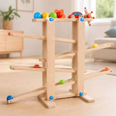 Montessori XXL wooden ball track kulodrome