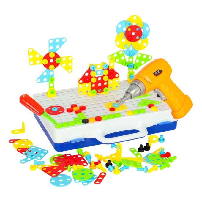 Screwdriver drill screws construction blocks 237 pieces