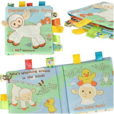Sensory book teether tag sheep