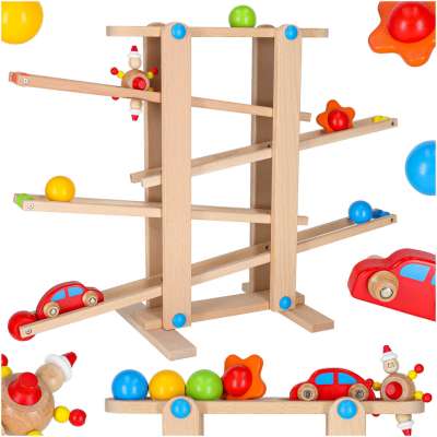 Tor kulkowy drewniany kulodrom montessori XXL