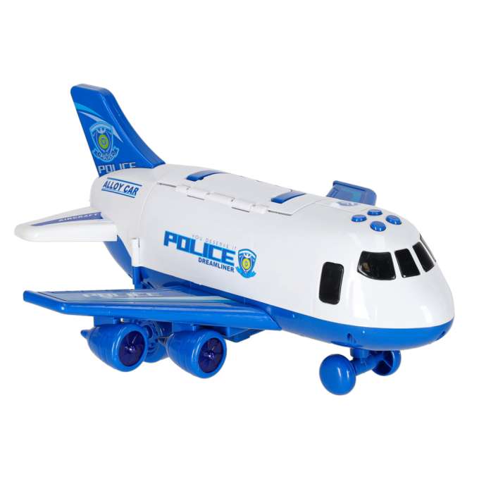 Transporter samolot + 3 auta policja