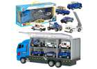 Transporter truck TIR launcher + metal cars police 1