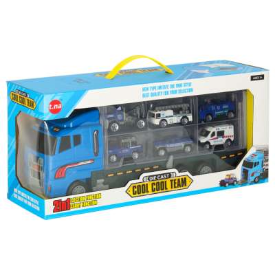 Transporter truck TIR launcher + metal cars police