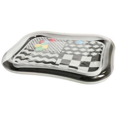 Water inflatable mat contrast black and white patterns 65cm x 50cm