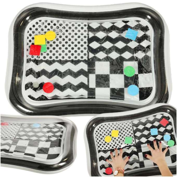 Water inflatable mat contrast black and white patterns 65cm x 50cm