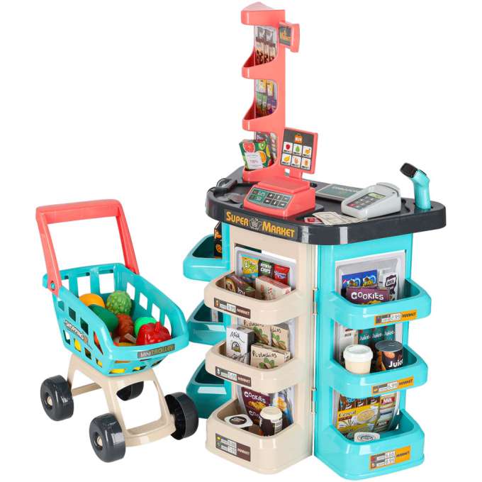 Children's store supermarket stall shopping cart accessories mint