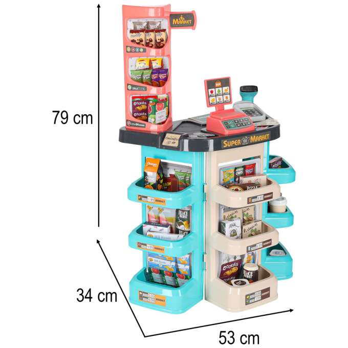 Children's store supermarket stall shopping cart accessories mint