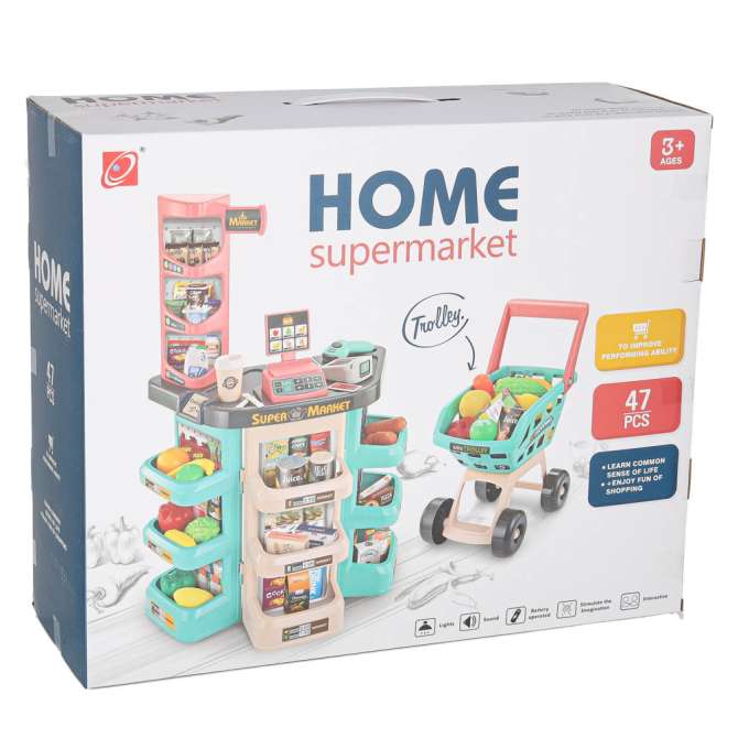 Children's store supermarket stall shopping cart accessories mint