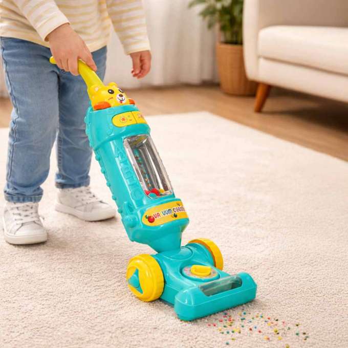 Cordless upright vacuum cleaner for kids interactive with sound blue