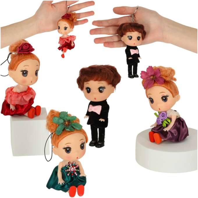 Doll house doll 3 girls + 1 boy set of 4pcs. 12cm