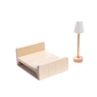 Domek dla lalek MDF drewniany z akcesoriami LED 78cm czarny