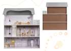 Domek dla lalek MDF z akcesoriami 70cm LED szary 15