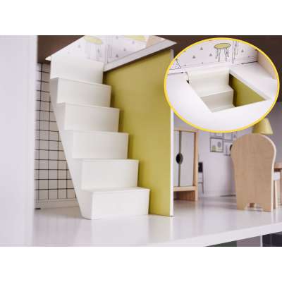 Domek dla lalek MDF z akcesoriami 70cm LED szary