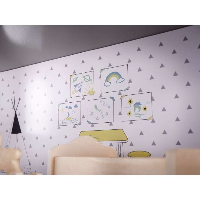 Domek dla lalek MDF z akcesoriami 70cm LED szary