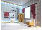 Domek dla lalek drewniany MDF mebelki 78cm czarny LED 9