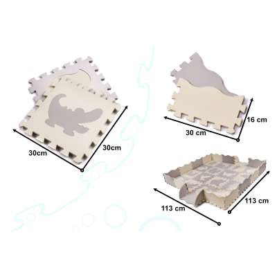 Foam puzzle mat/baby playpen 36el. gray-ecru