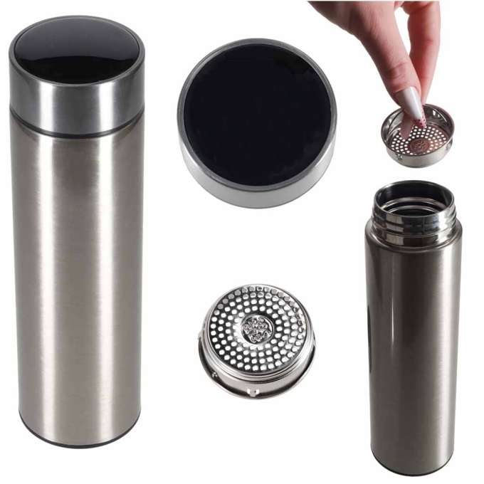 Kubek bidon termiczny termos smart LED 500ml srebrny