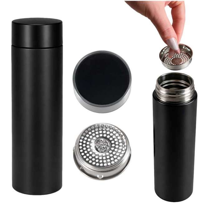 Kubek termiczny termos smart LED 500ml czarny